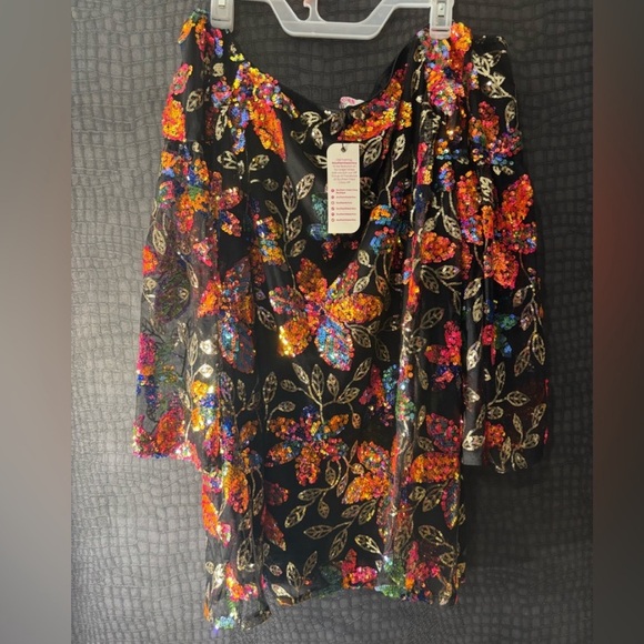 Southern Fried Chics sequin off the shoulder mini dress boutique NWT✨ - Picture 6 of 6